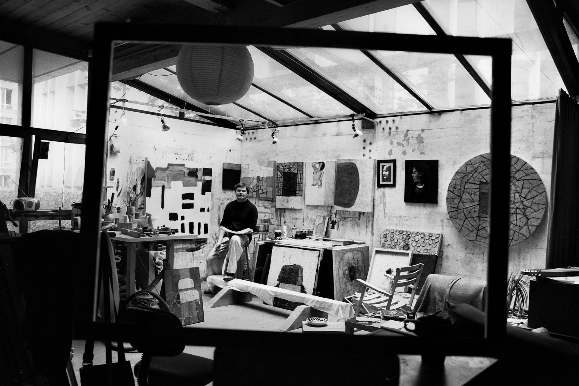 The artist in the studio